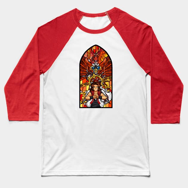 Digistained Glass Masaru Baseball T-Shirt by NightGlimmer